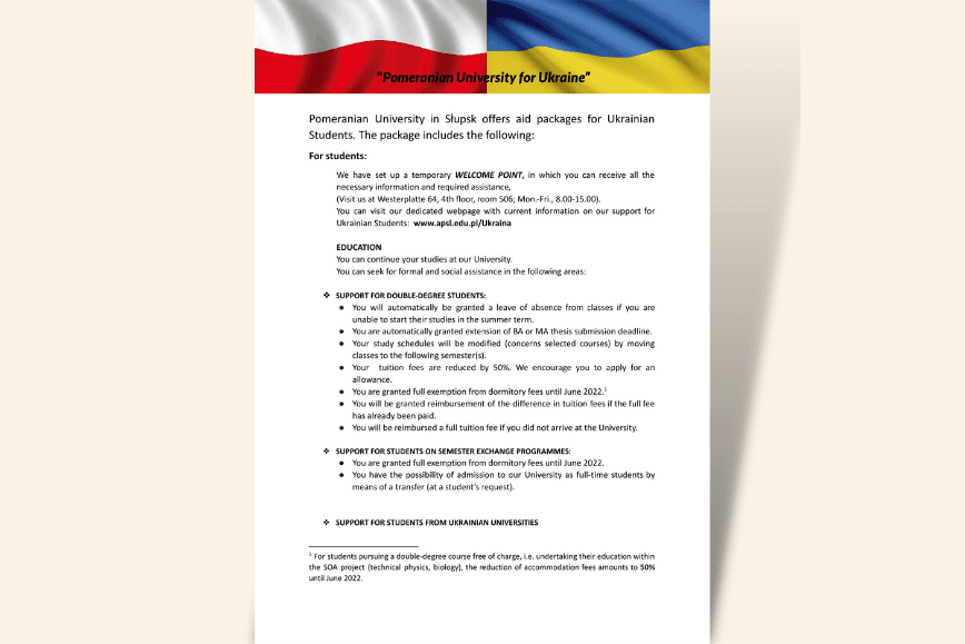 Circular No. R.022.3.22 regarding the introduction of aid package for Ukrainian citizens.