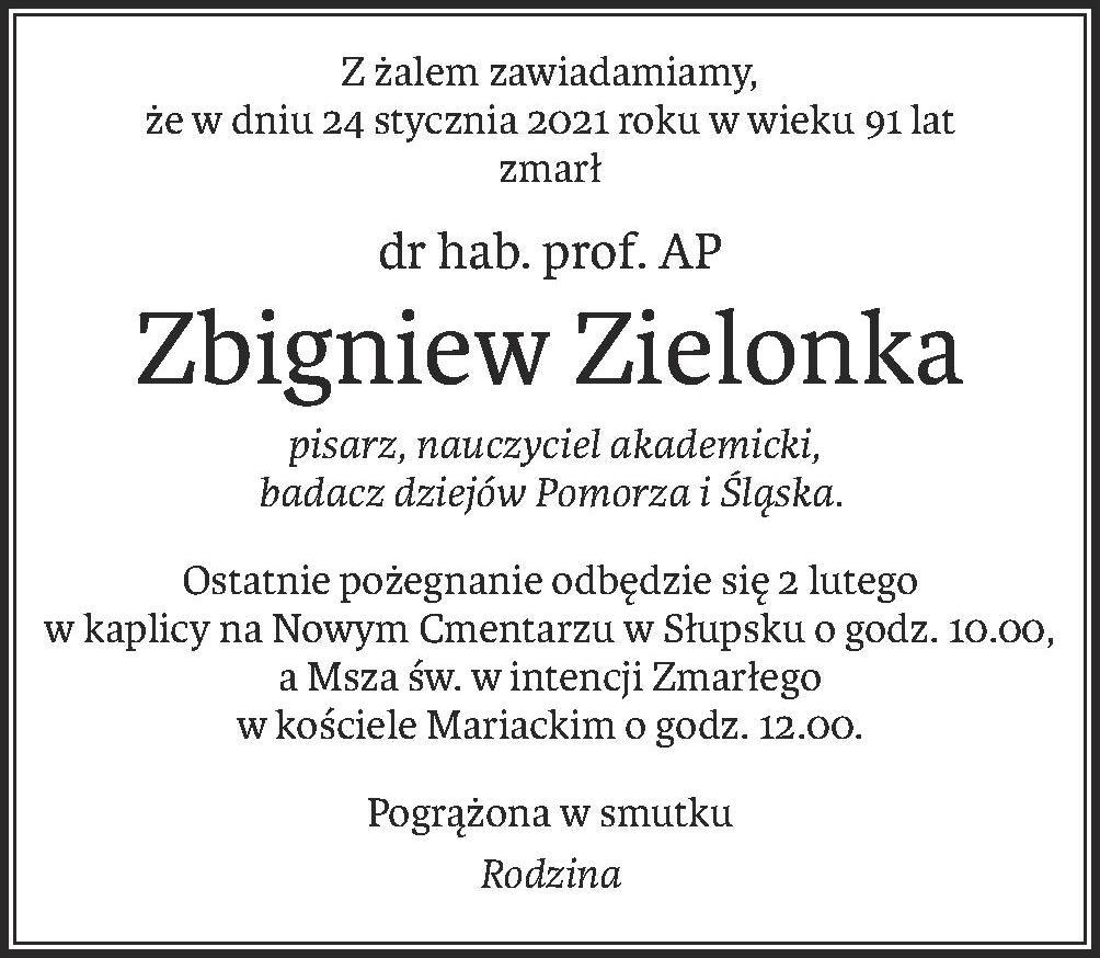 Ostatnie pożegnanie Profesora Zbigniewa Zielonki w Słupsku