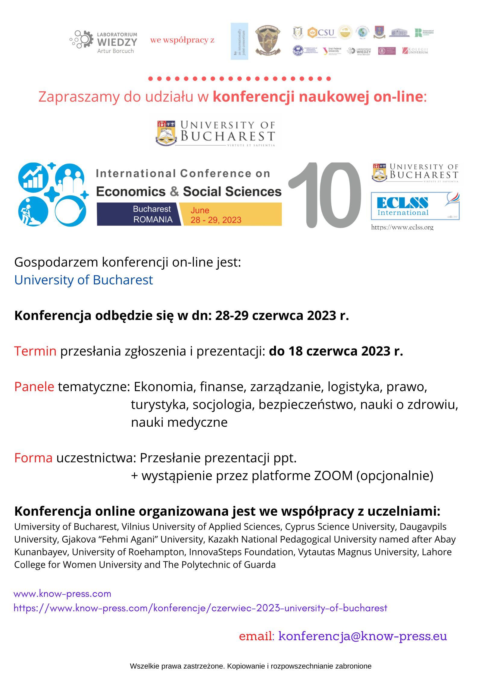 Conference on Economics and Social Sciences (E&SS 2023b)