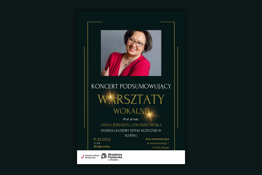Koncert podsumowujący warsztaty wokalne - Prof. dr hab. Anna Jeremus-Lewandowska